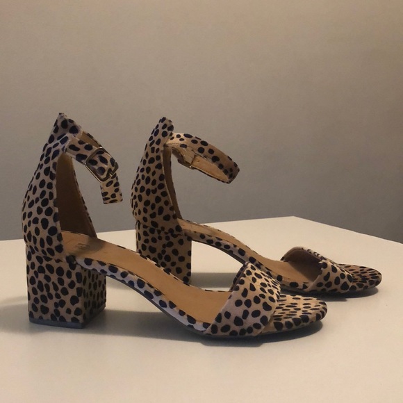 GAP Shoes - Velvet Leopard Low Block Heeled Sandals